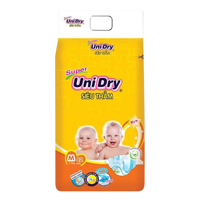 Combo 4 Tã Dán UniDry Super Gói Đại M42 (42 Miếng)